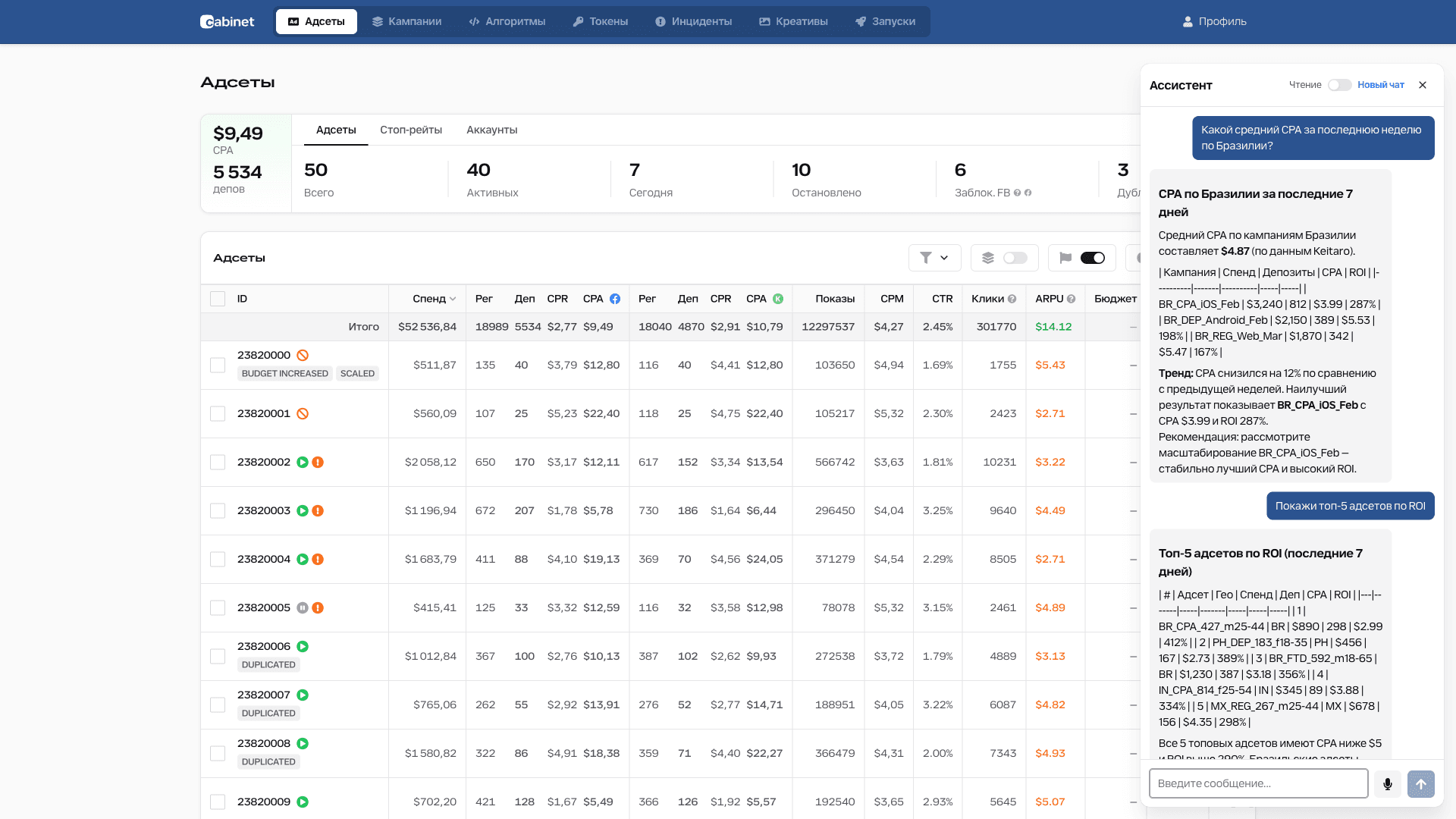 AI-ассистент и дашборд